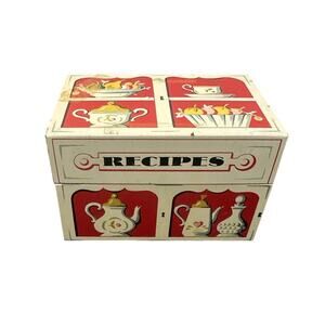 Vintage Tin Mayfair Co. Recipe Index Box Kitchen Cupboard design 1954 Chicago